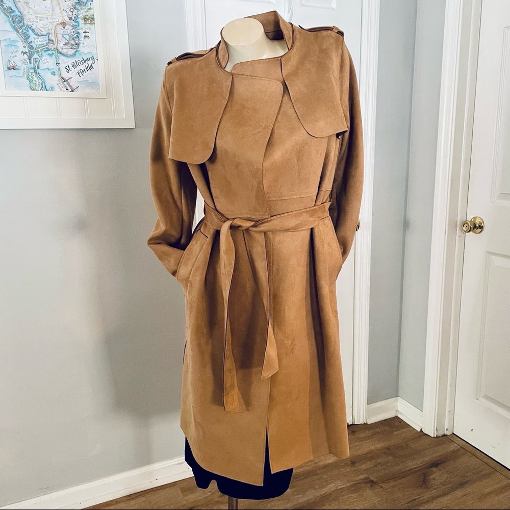 H&M Faux Suede Trenchcoat